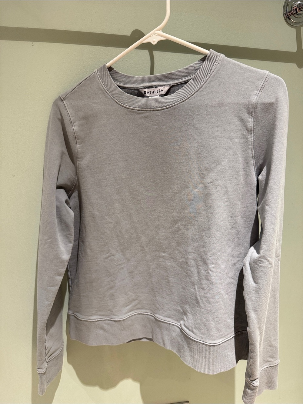 Athleta Gray Crewneck Pullover Sweatshirt